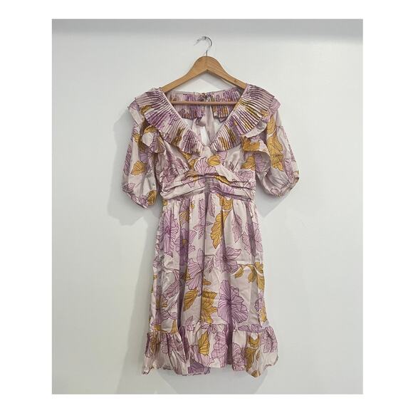 NWT En Saison Jeune Satin Floral Mini Dress - Picture 1 of 9
